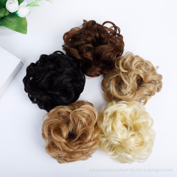 Hair Bun Extensions Synthetic Black Blonde Hairpiece Wrap Chignon For Women Black Brown High Temperature Fiber Bun